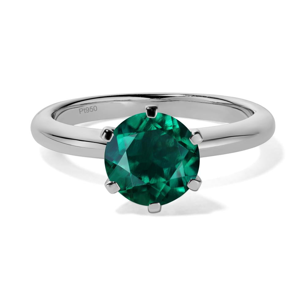 Emerald Cathedral Engagement Ring - LUO Jewelry #metal_platinum