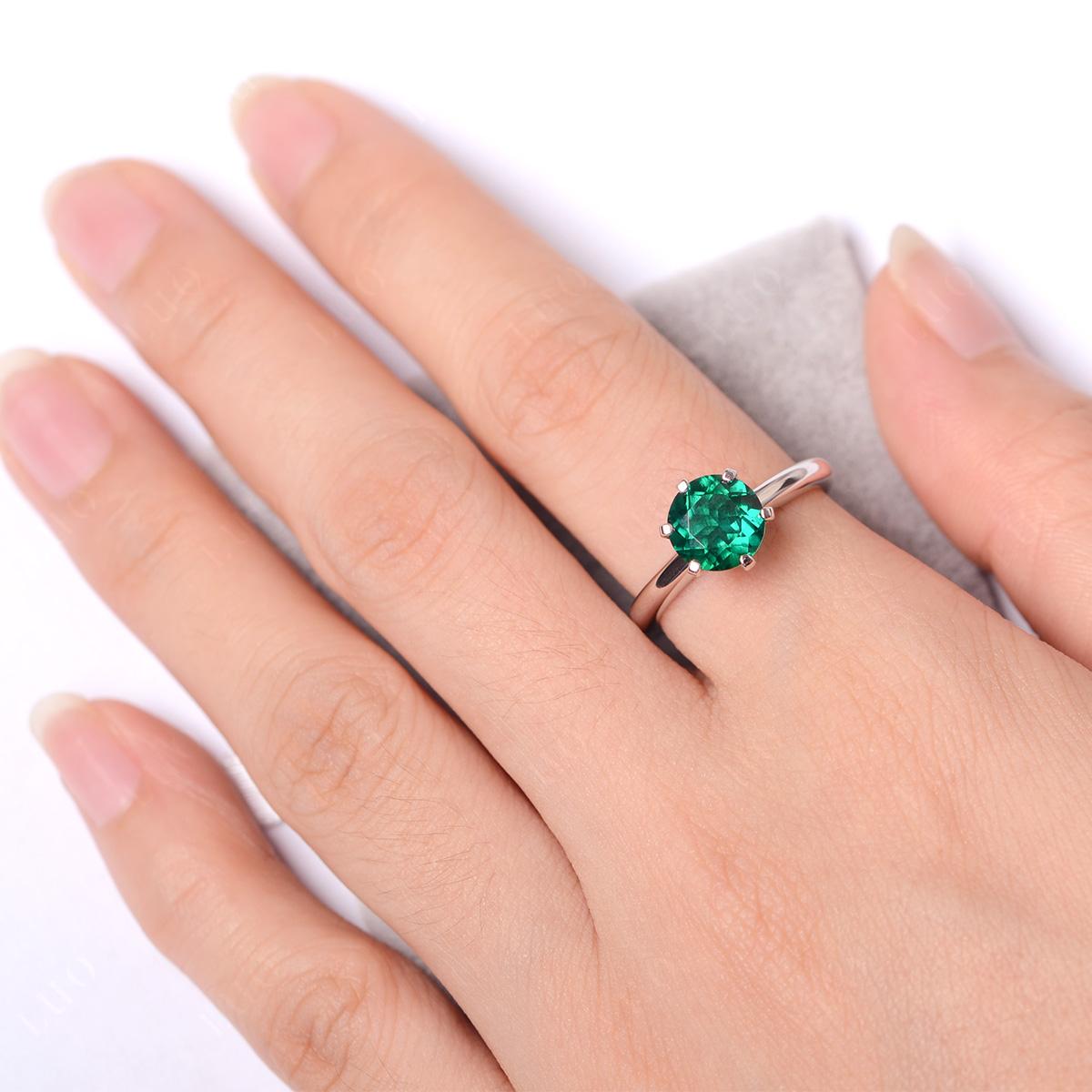 Emerald Cathedral Engagement Ring - LUO Jewelry