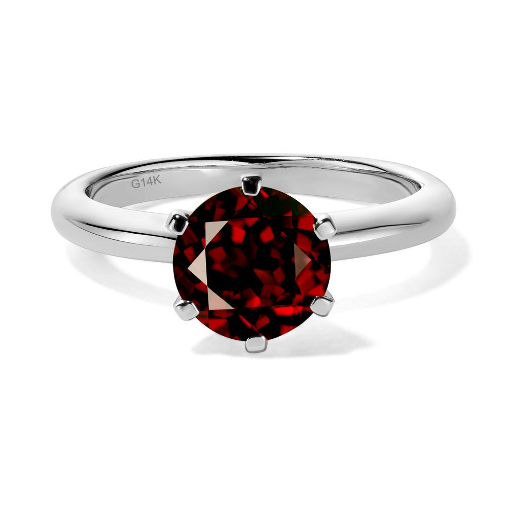 Garnet Cathedral Engagement Ring - LUO Jewelry #metal_14k white gold