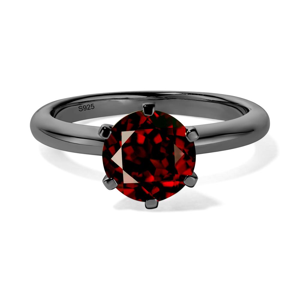 Garnet Cathedral Engagement Ring - LUO Jewelry #metal_black finish sterling silver