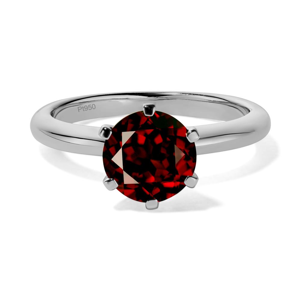 Garnet Cathedral Engagement Ring - LUO Jewelry #metal_platinum