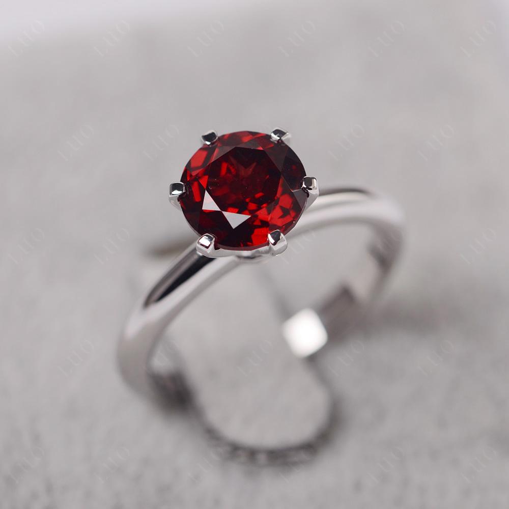 Garnet Cathedral Engagement Ring - LUO Jewelry