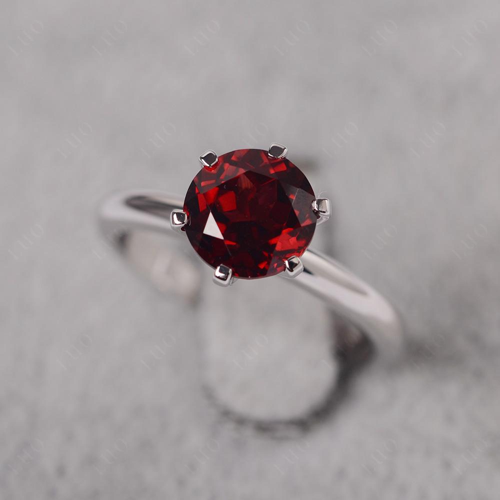 Garnet Cathedral Engagement Ring - LUO Jewelry