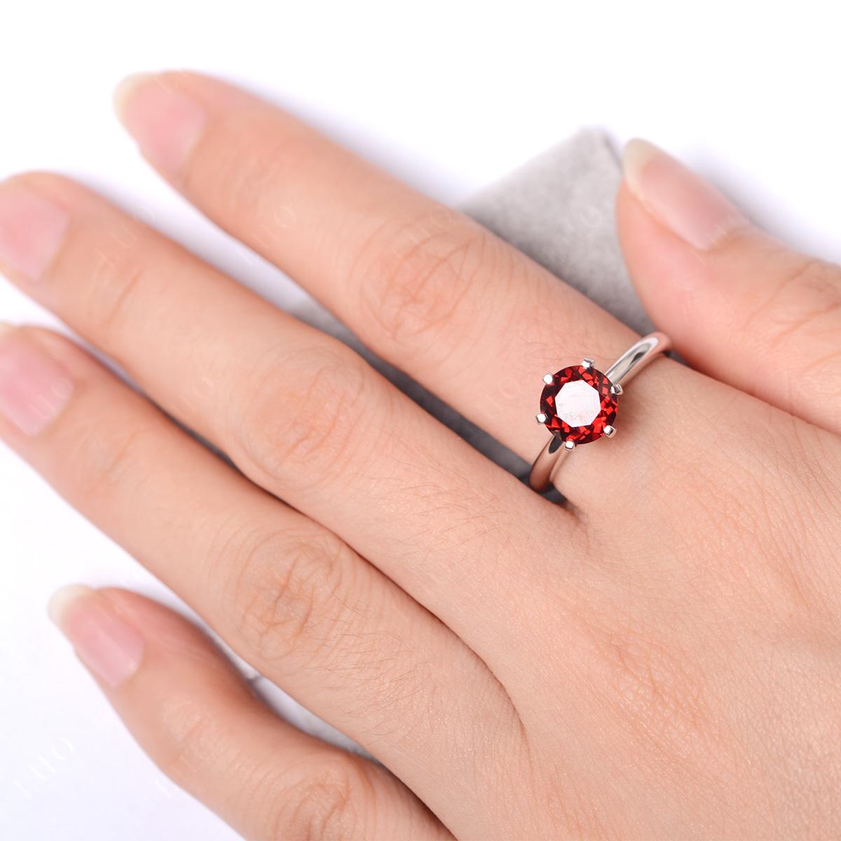 Garnet Cathedral Engagement Ring - LUO Jewelry