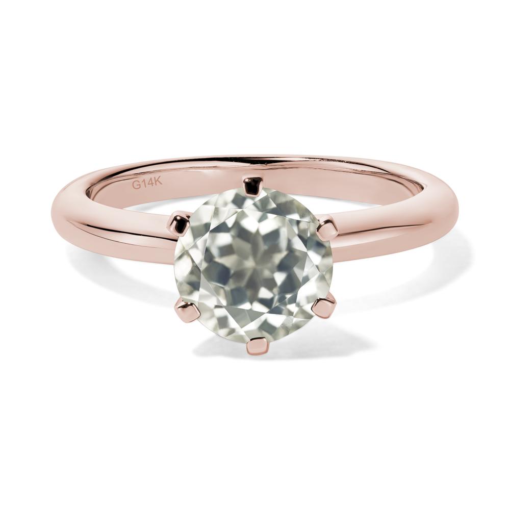Green Amethyst Cathedral Engagement Ring - LUO Jewelry #metal_14k rose gold