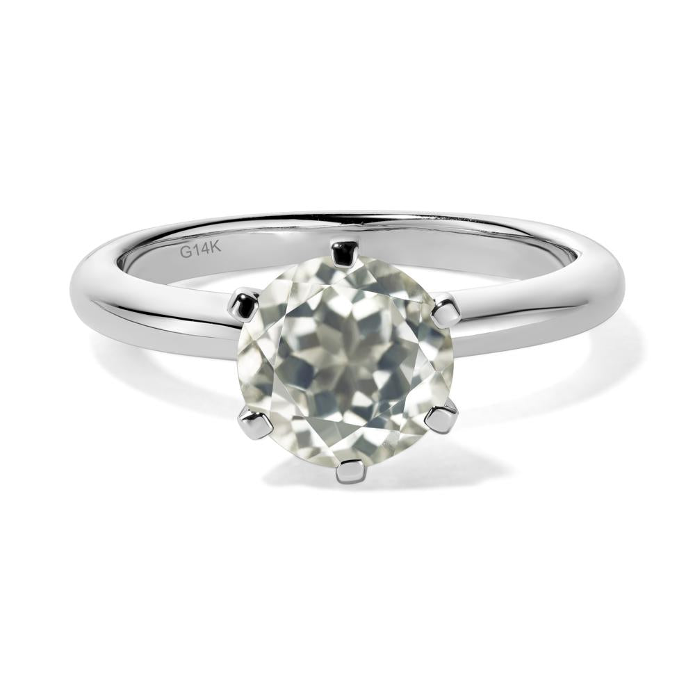 Green Amethyst Cathedral Engagement Ring - LUO Jewelry #metal_14k white gold