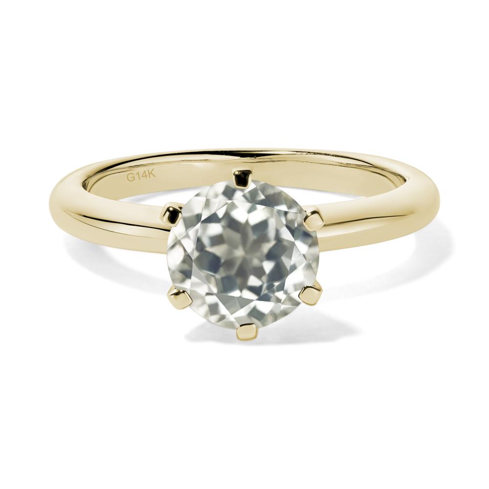Green Amethyst Cathedral Engagement Ring - LUO Jewelry #metal_14k yellow gold