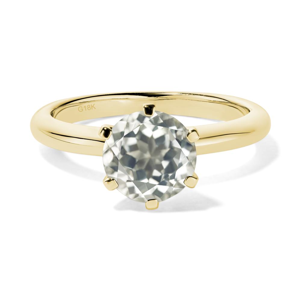 Green Amethyst Cathedral Engagement Ring - LUO Jewelry #metal_18k yellow gold