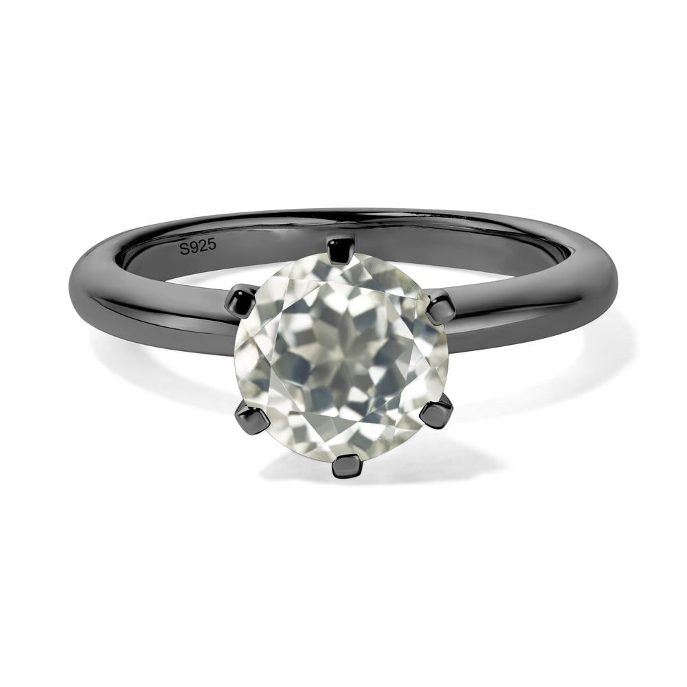 Green Amethyst Cathedral Engagement Ring - LUO Jewelry #metal_black finish sterling silver