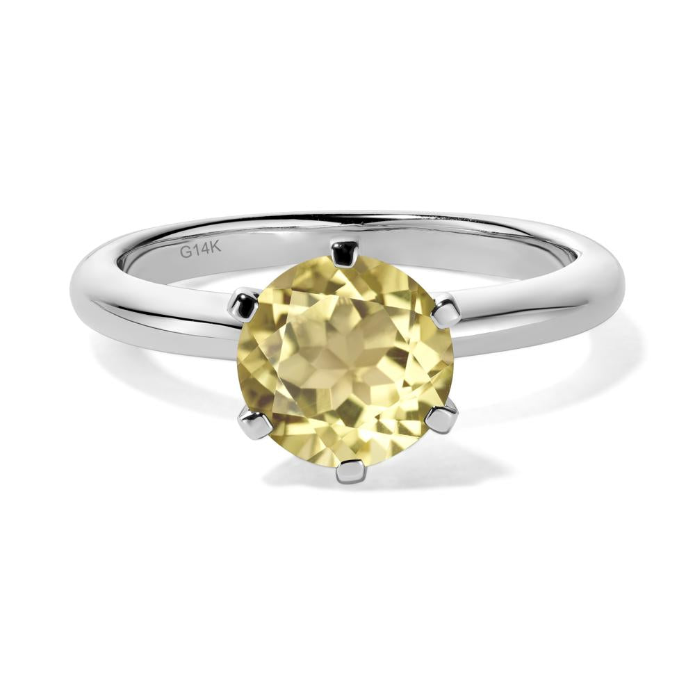 Lemon Quartz Cathedral Engagement Ring - LUO Jewelry #metal_14k white gold