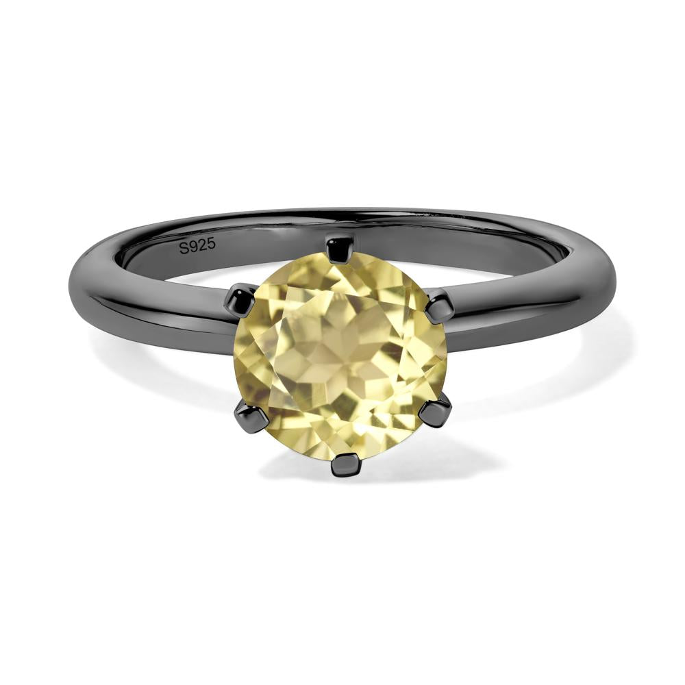Lemon Quartz Cathedral Engagement Ring - LUO Jewelry #metal_black finish sterling silver