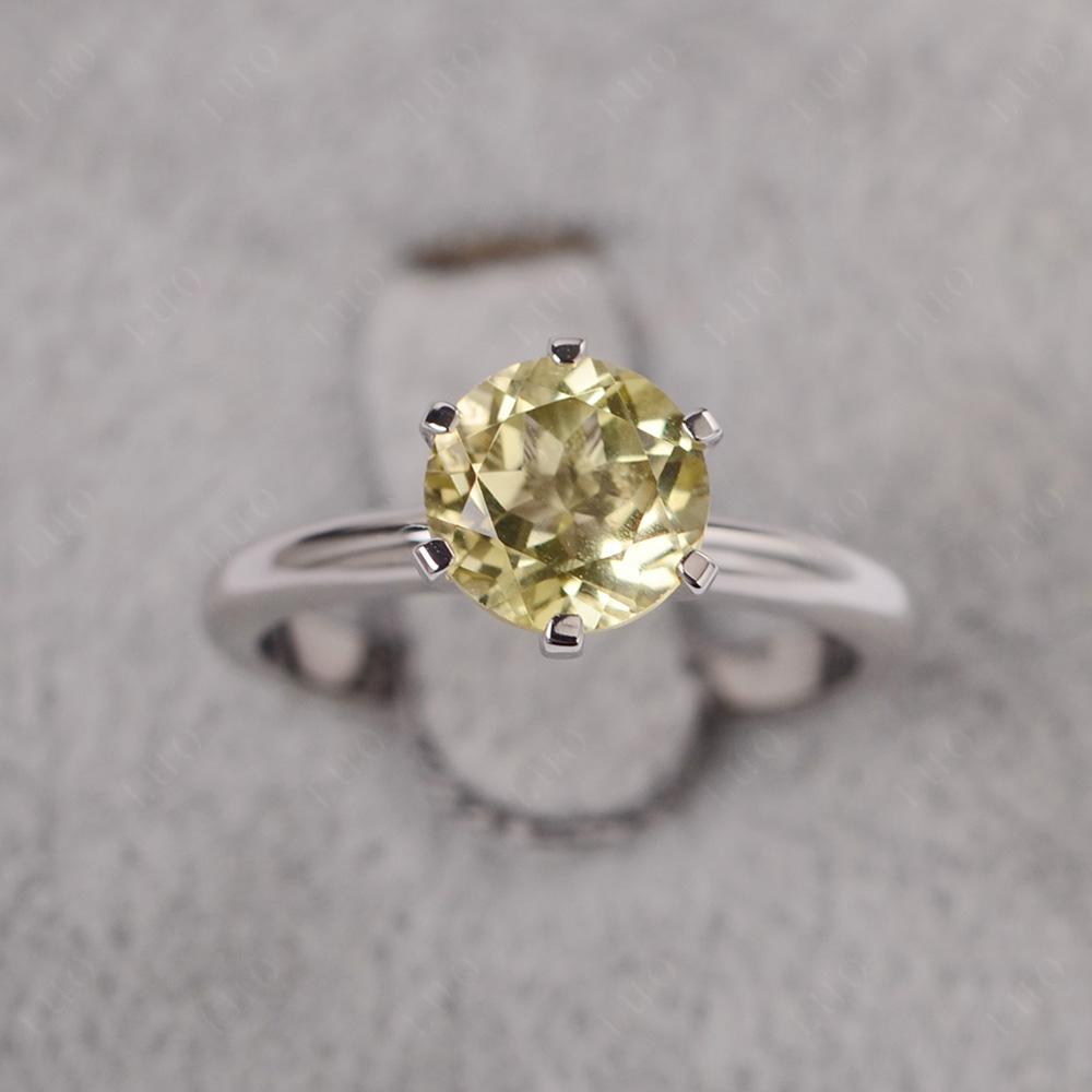 Lemon Quartz Cathedral Engagement Ring - LUO Jewelry