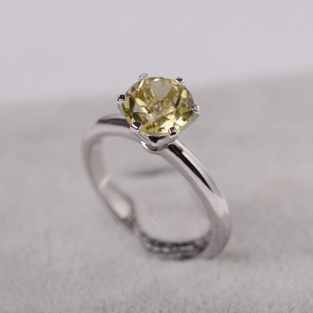 Lemon Quartz Cathedral Engagement Ring - LUO Jewelry