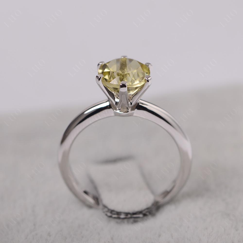 Lemon Quartz Cathedral Engagement Ring - LUO Jewelry