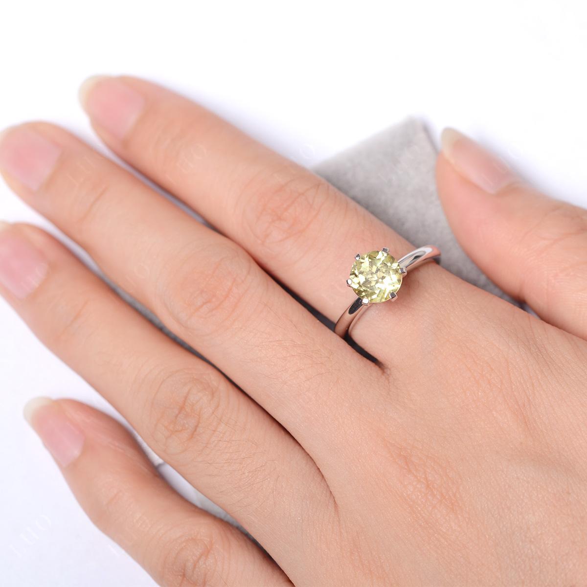 Lemon Quartz Cathedral Engagement Ring - LUO Jewelry