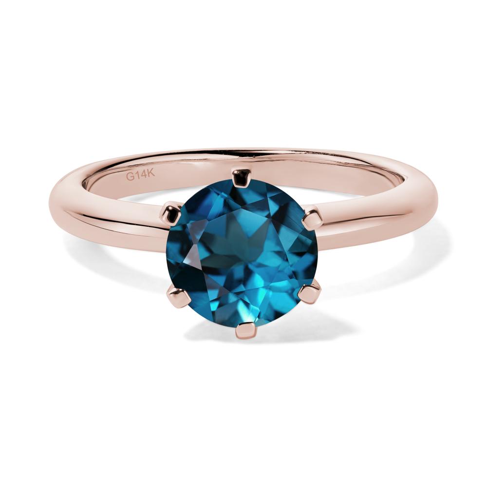 London Blue Topaz Cathedral Engagement Ring - LUO Jewelry #metal_14k rose gold