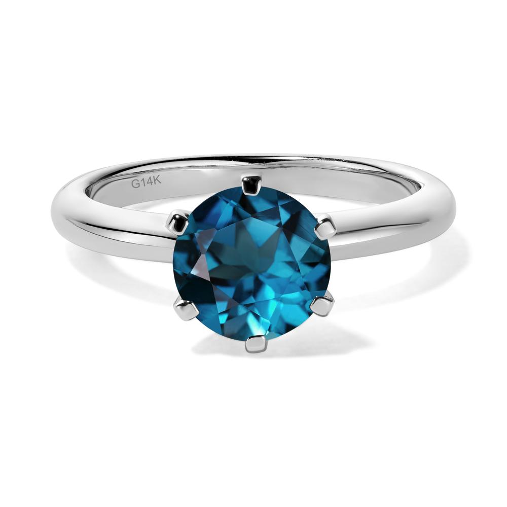 London Blue Topaz Cathedral Engagement Ring - LUO Jewelry #metal_14k white gold