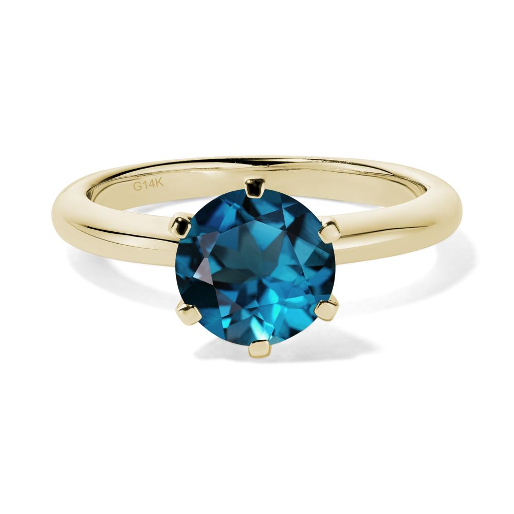 London Blue Topaz Cathedral Engagement Ring - LUO Jewelry #metal_14k yellow gold