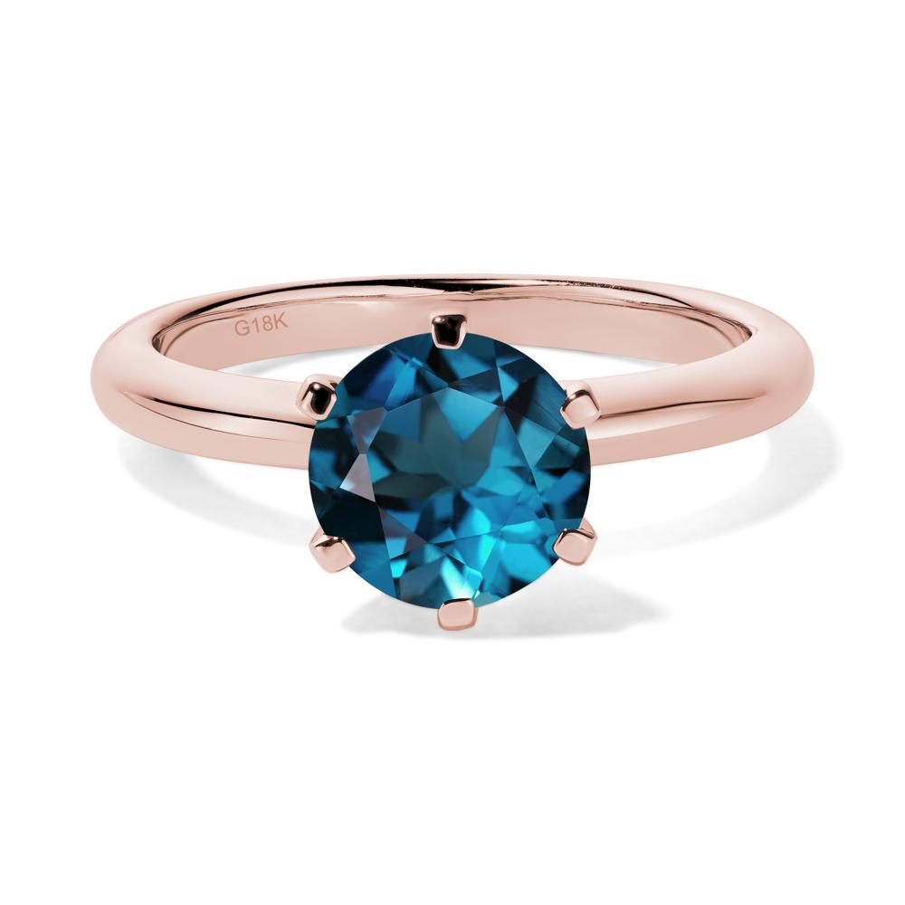 London Blue Topaz Cathedral Engagement Ring - LUO Jewelry #metal_18k rose gold