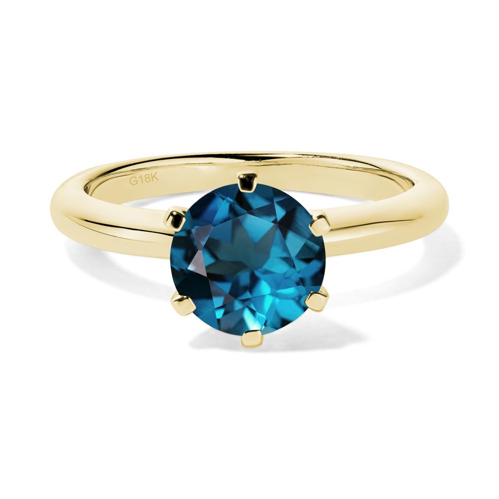 London Blue Topaz Cathedral Engagement Ring - LUO Jewelry #metal_18k yellow gold