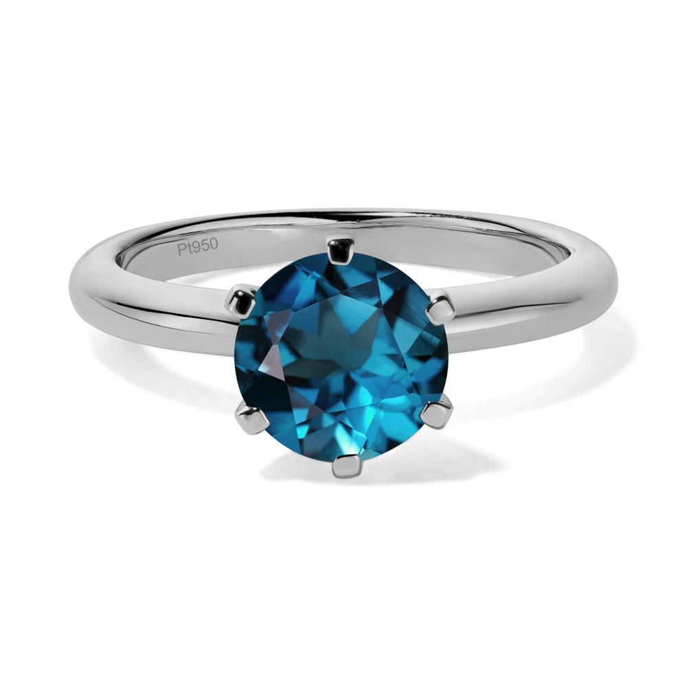 London Blue Topaz Cathedral Engagement Ring - LUO Jewelry #metal_platinum