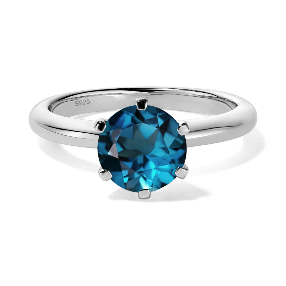 London Blue Topaz Cathedral Engagement Ring - LUO Jewelry #metal_sterling silver