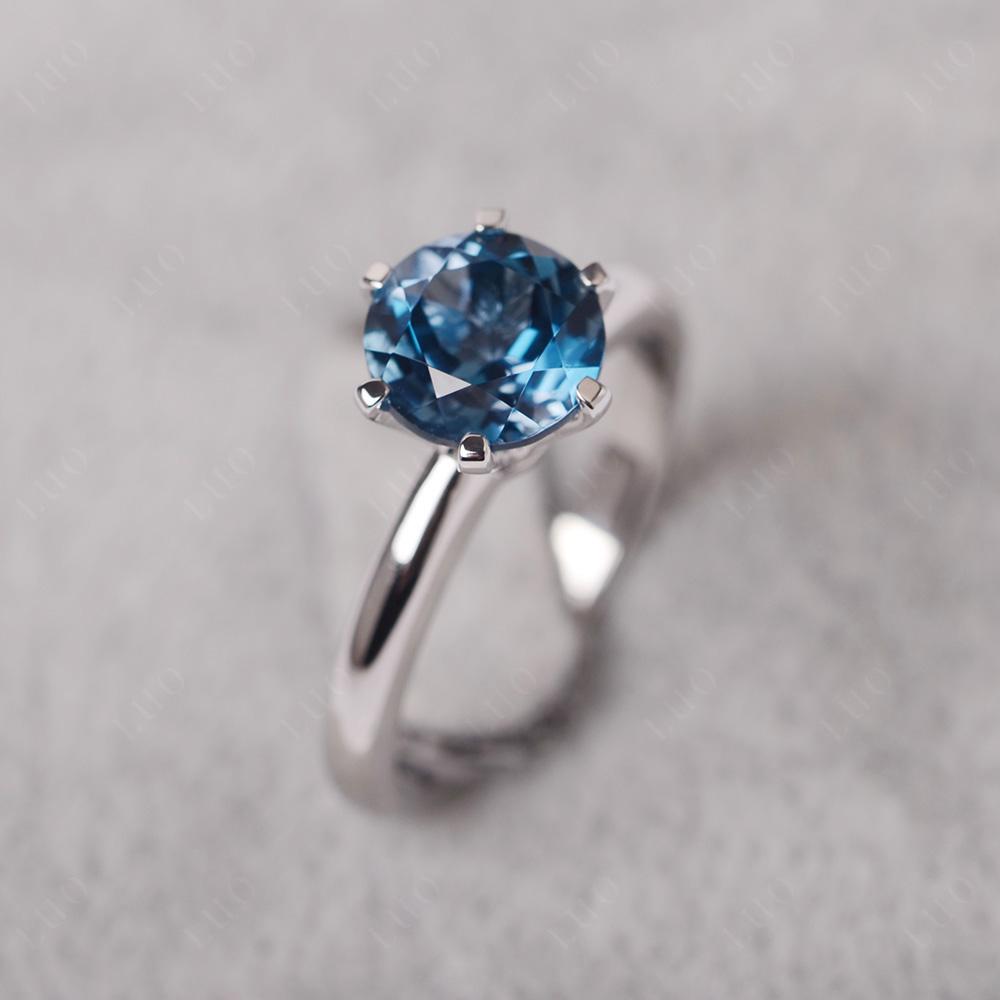 London Blue Topaz Cathedral Engagement Ring - LUO Jewelry