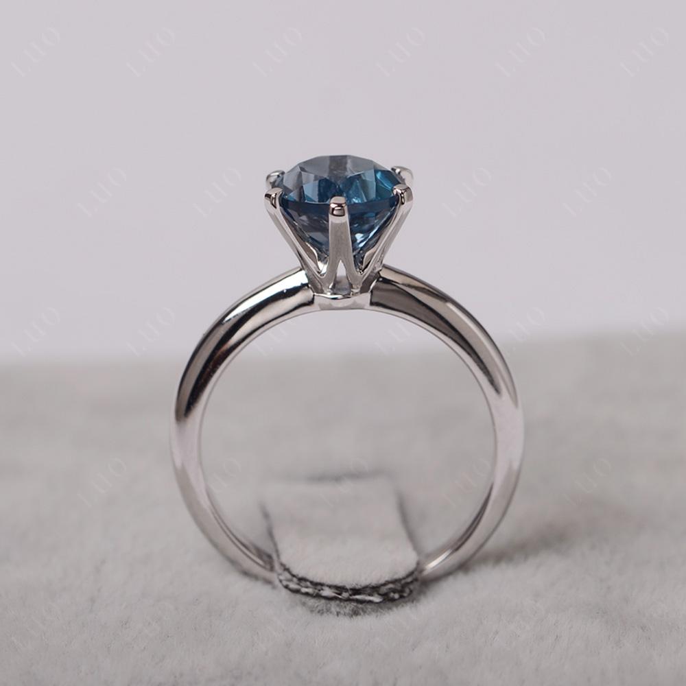 London Blue Topaz Cathedral Engagement Ring - LUO Jewelry