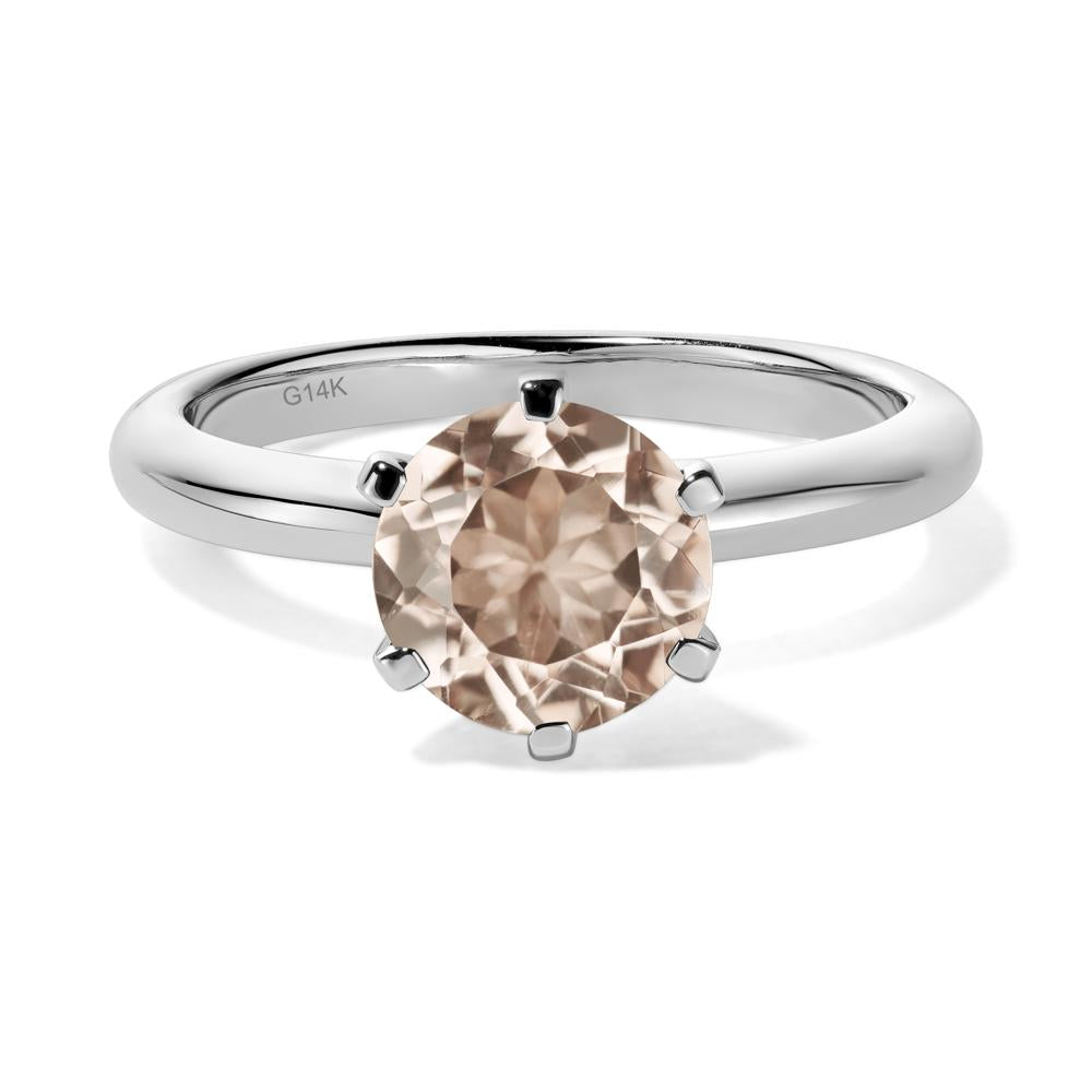 Morganite Cathedral Engagement Ring - LUO Jewelry #metal_14k white gold