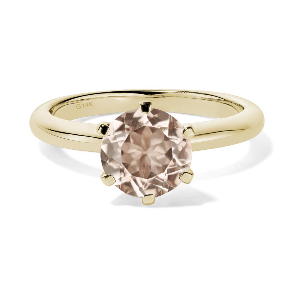 Morganite Cathedral Engagement Ring - LUO Jewelry #metal_14k yellow gold