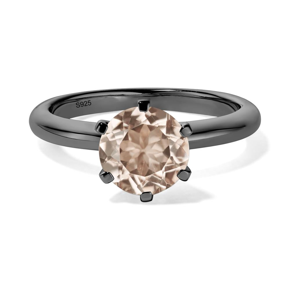 Morganite Cathedral Engagement Ring - LUO Jewelry #metal_black finish sterling silver