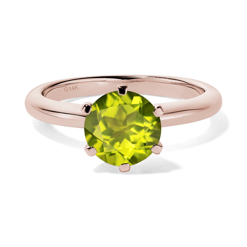 Peridot Cathedral Engagement Ring - LUO Jewelry #metal_14k rose gold