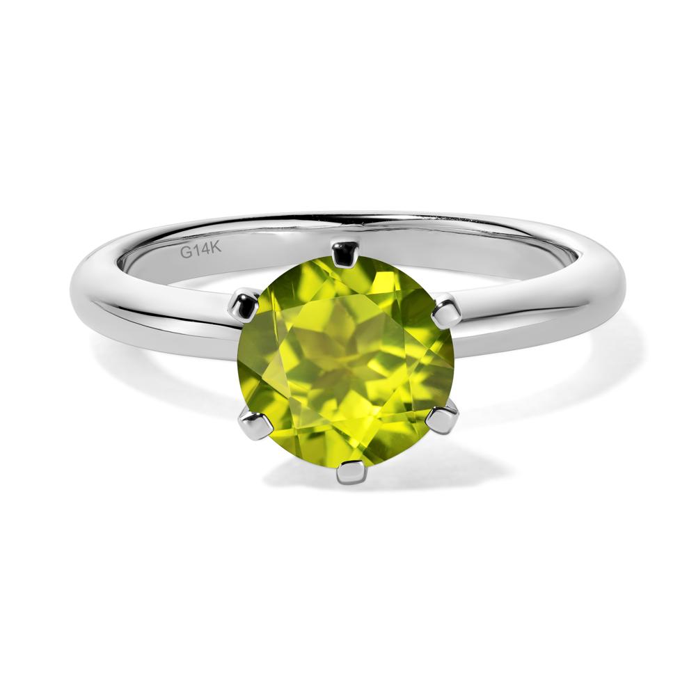 Peridot Cathedral Engagement Ring - LUO Jewelry #metal_14k white gold