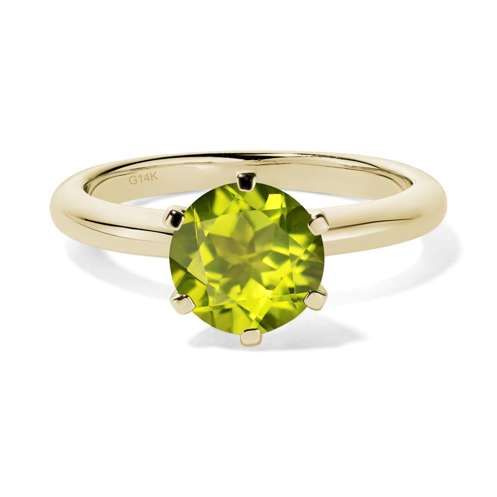 Peridot Cathedral Engagement Ring - LUO Jewelry #metal_14k yellow gold
