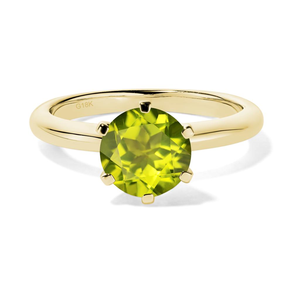 Peridot Cathedral Engagement Ring - LUO Jewelry #metal_18k yellow gold