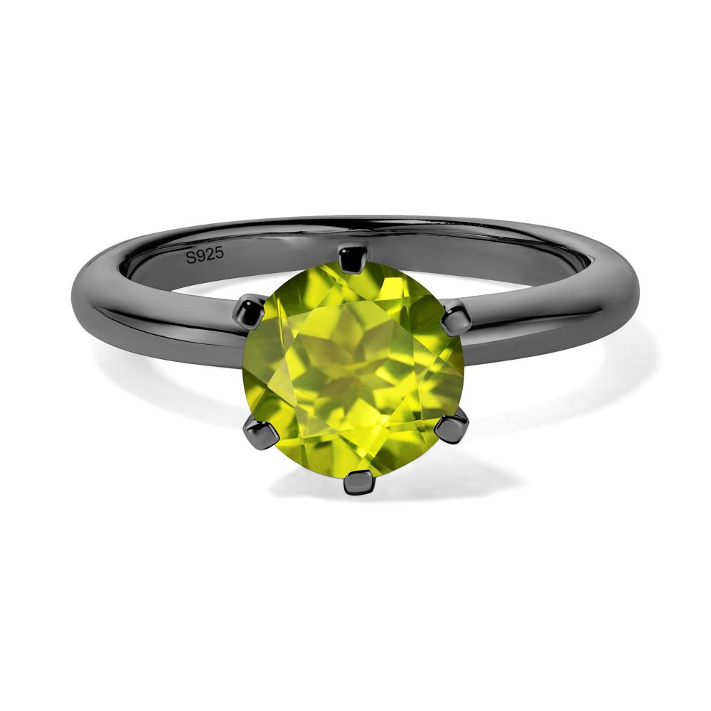 Peridot Cathedral Engagement Ring - LUO Jewelry #metal_black finish sterling silver