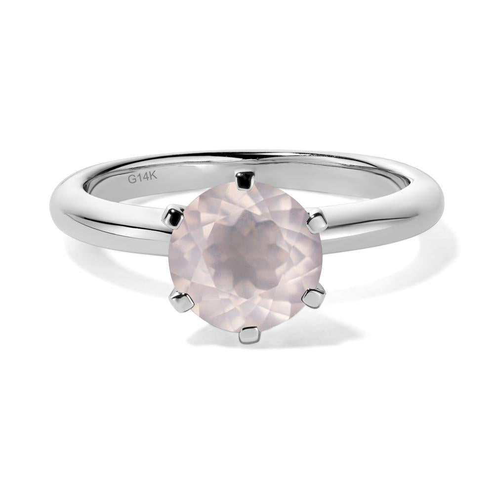 Rose Quartz Cathedral Engagement Ring - LUO Jewelry #metal_14k white gold