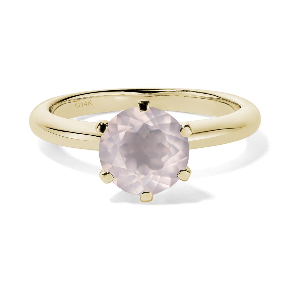 Rose Quartz Cathedral Engagement Ring - LUO Jewelry #metal_14k yellow gold