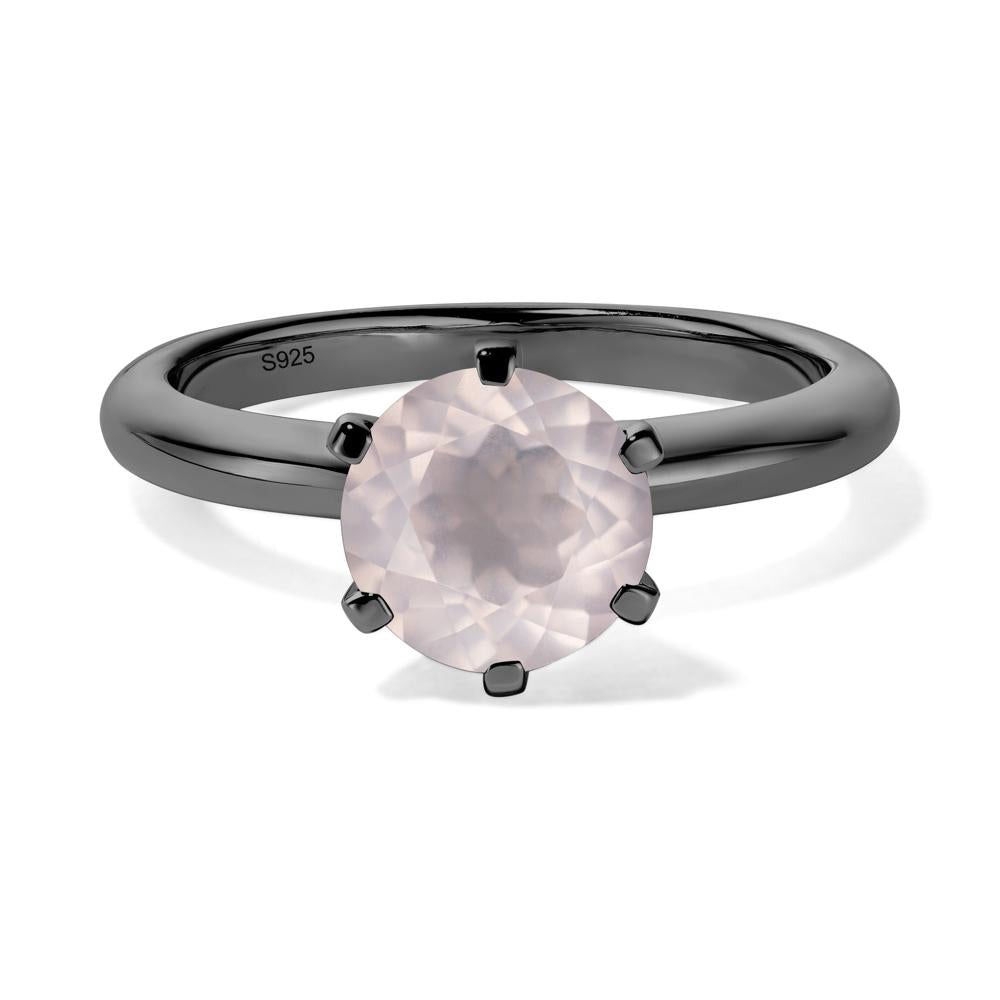 Rose Quartz Cathedral Engagement Ring - LUO Jewelry #metal_black finish sterling silver