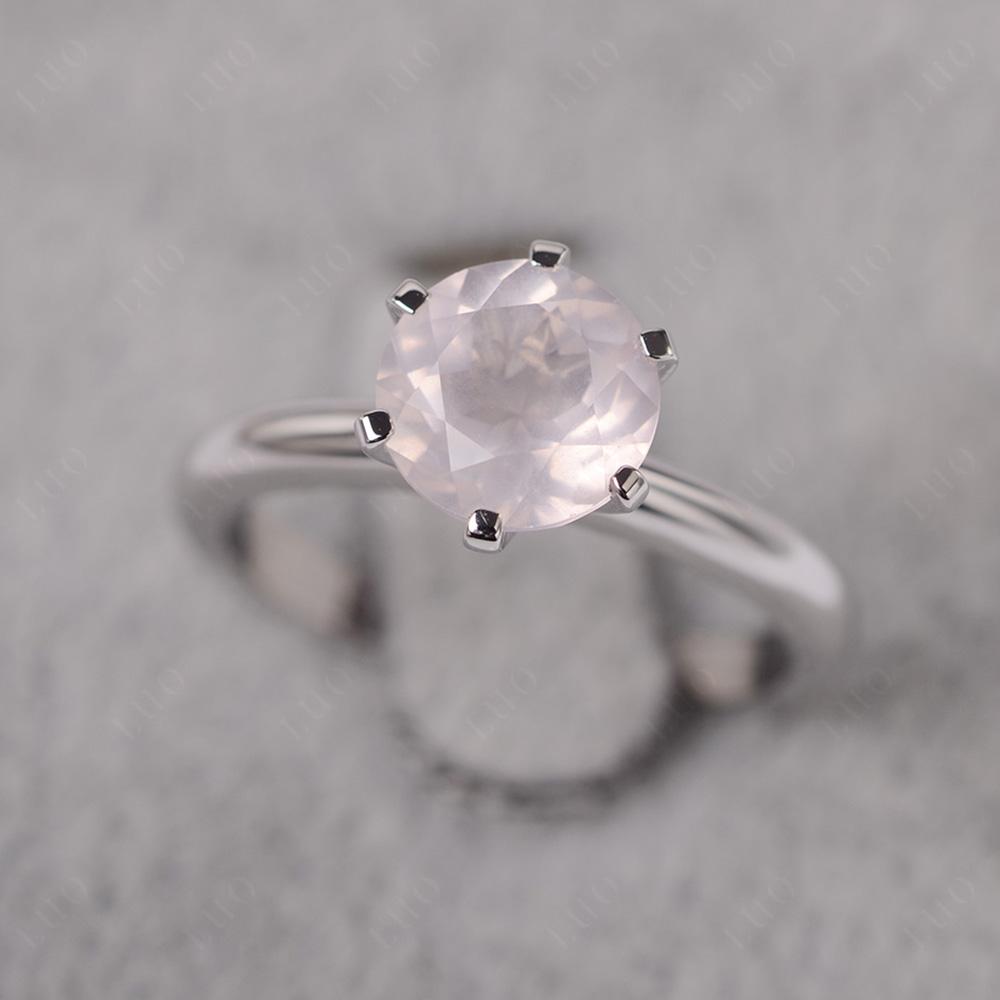 Rose Quartz Cathedral Engagement Ring - LUO Jewelry