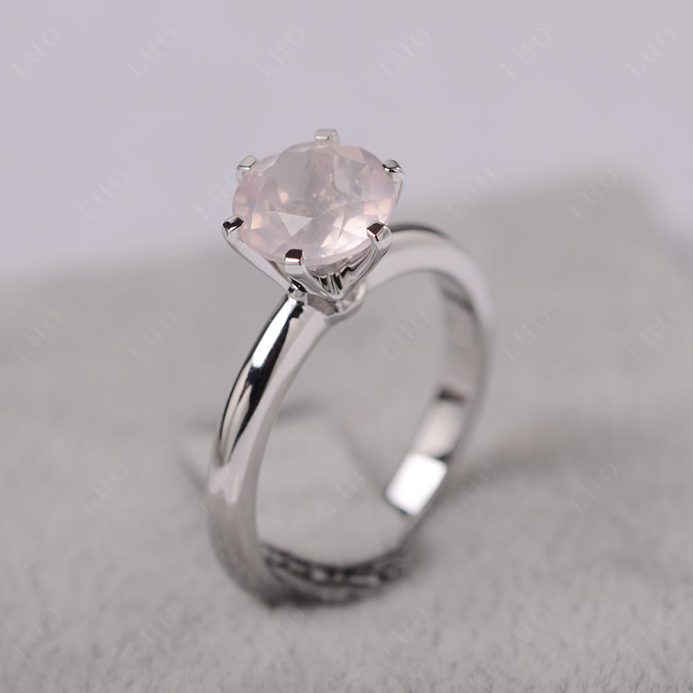 Rose Quartz Cathedral Engagement Ring - LUO Jewelry