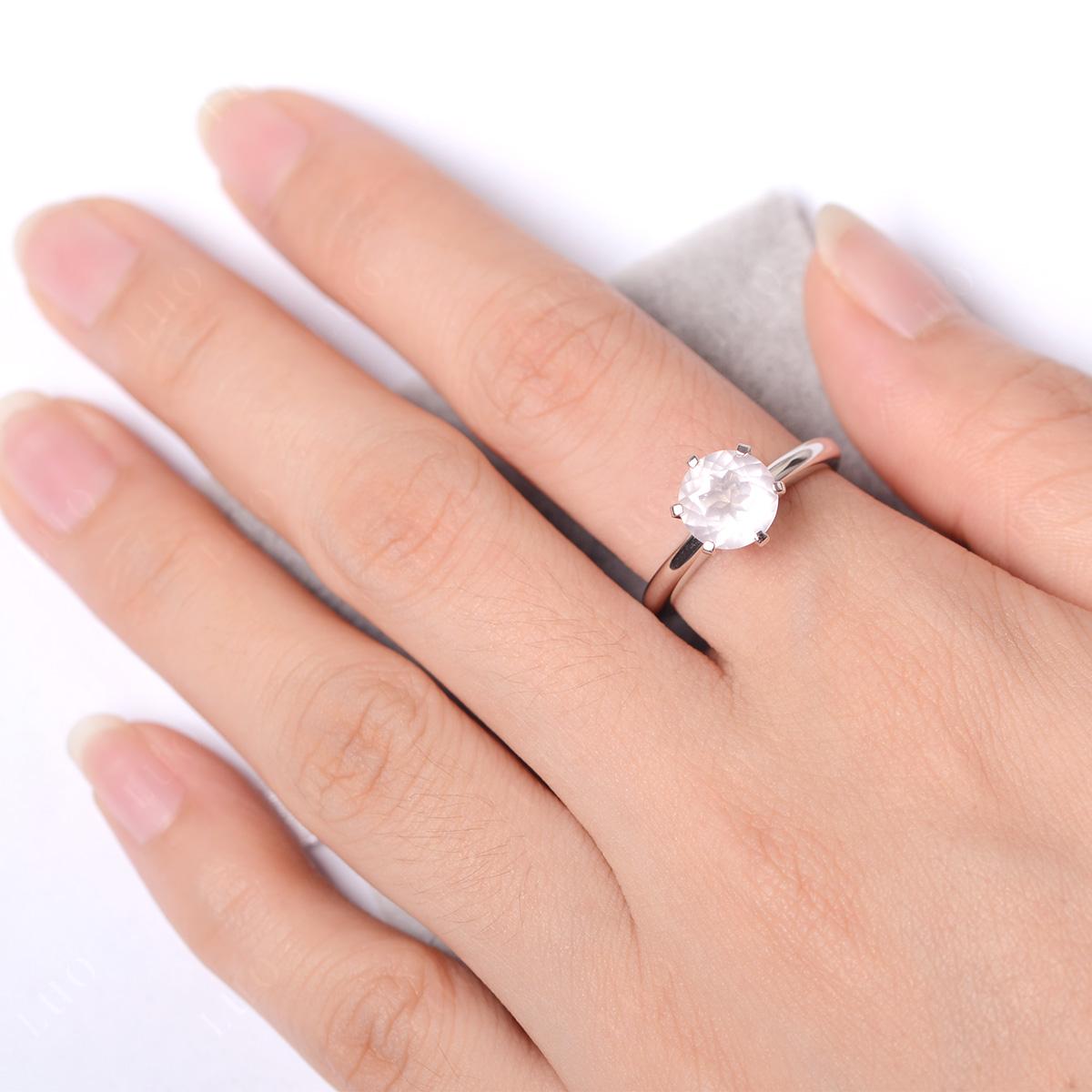 Rose Quartz Cathedral Engagement Ring - LUO Jewelry