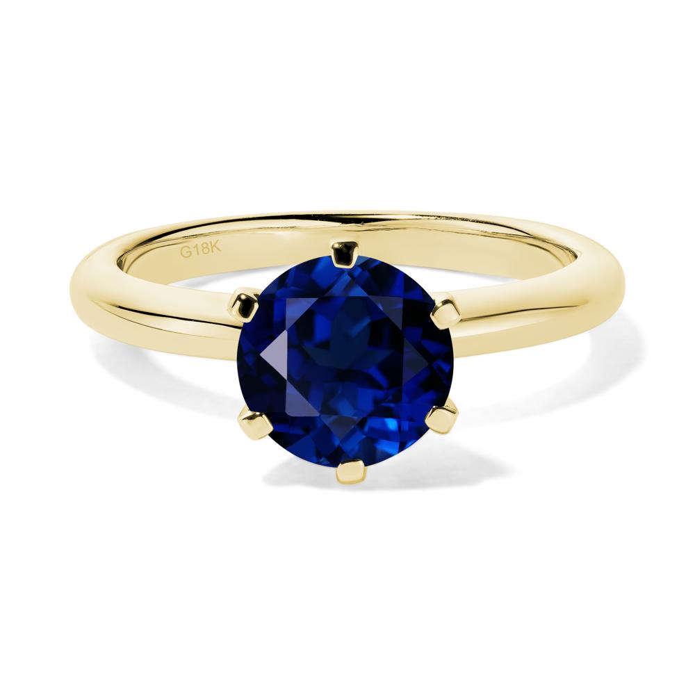 Sapphire Cathedral Engagement Ring - LUO Jewelry #metal_18k yellow gold
