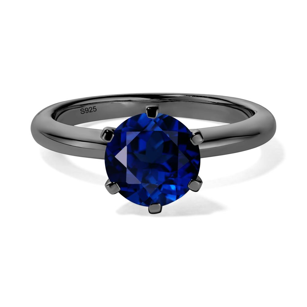 Sapphire Cathedral Engagement Ring - LUO Jewelry #metal_black finish sterling silver