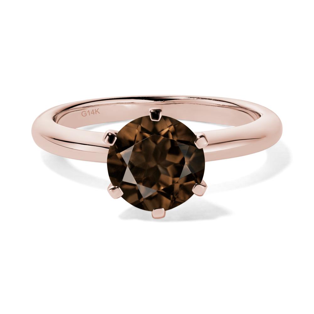 Smoky Quartz Cathedral Engagement Ring - LUO Jewelry #metal_14k rose gold