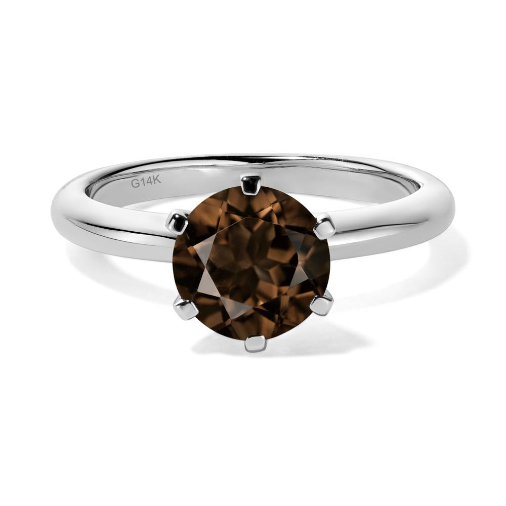 Smoky Quartz Cathedral Engagement Ring - LUO Jewelry #metal_14k white gold