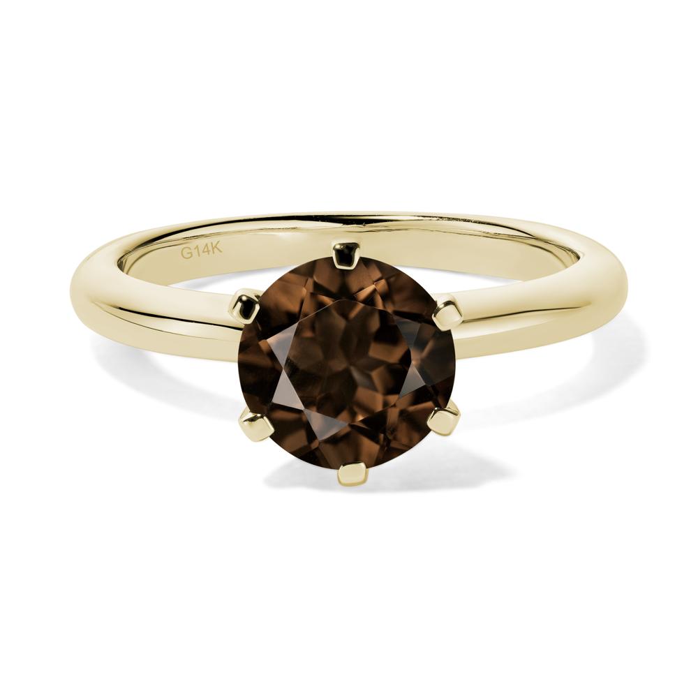 Smoky Quartz Cathedral Engagement Ring - LUO Jewelry #metal_14k yellow gold