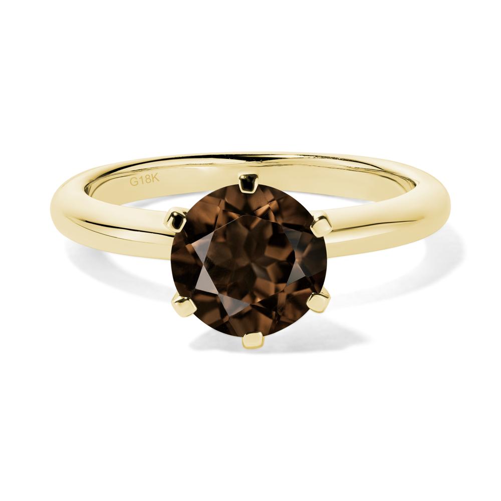 Smoky Quartz Cathedral Engagement Ring - LUO Jewelry #metal_18k yellow gold