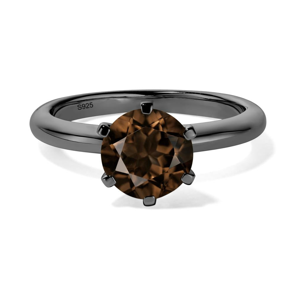 Smoky Quartz Cathedral Engagement Ring - LUO Jewelry #metal_black finish sterling silver