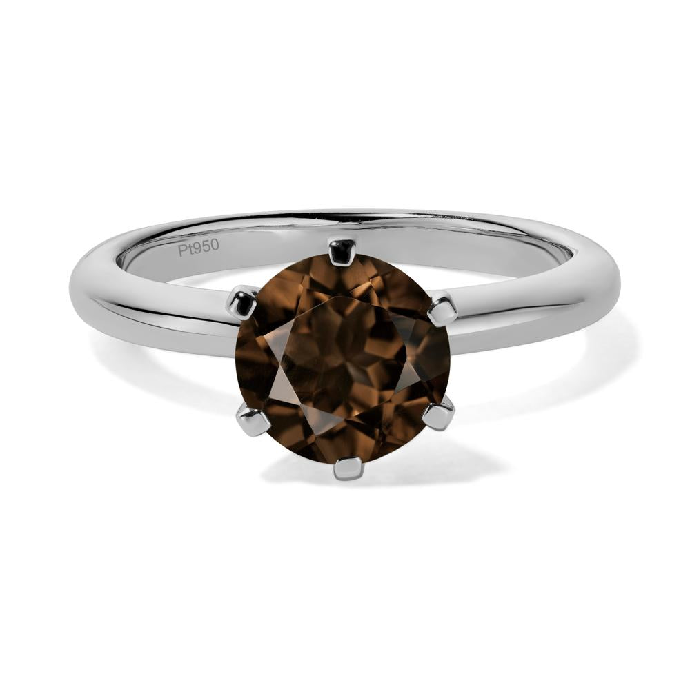 Smoky Quartz Cathedral Engagement Ring - LUO Jewelry #metal_platinum